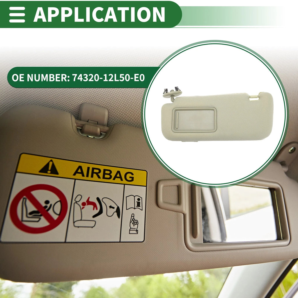 Left Sun Visor with Mirror Replacement for Toyota Corolla (2009–2013)