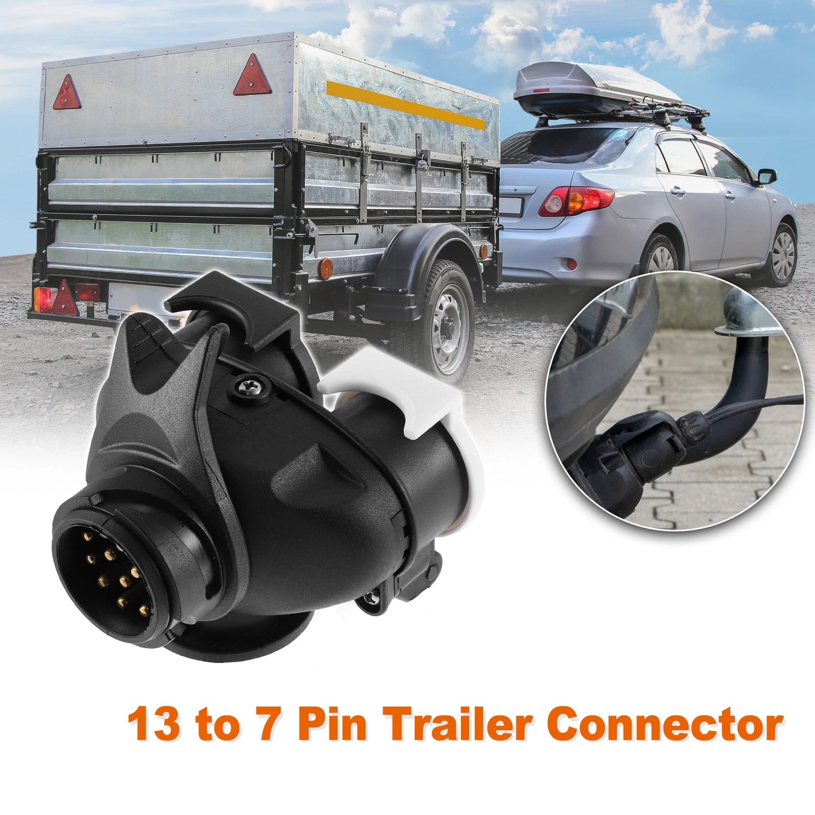 7 to 13 Pin Trailer Adapter Socket Plug for Towing for Chevrolet Silverado (2014–2019)