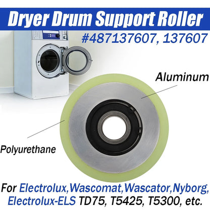 Dryer Drum Support Roller for Electrolux, Wascomat, Wascator, Nyborg (487137607)