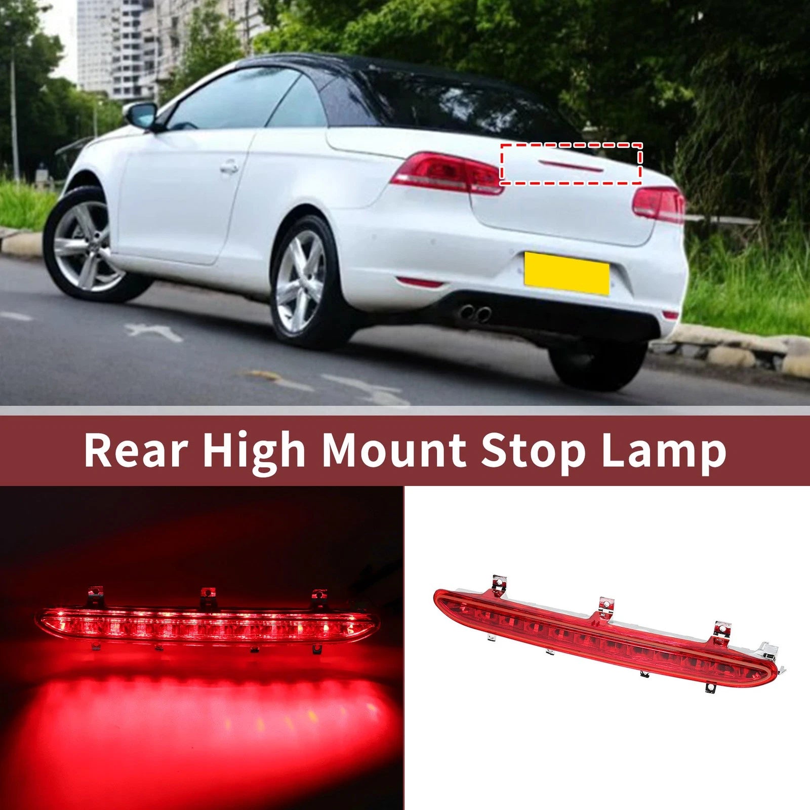 Red LED Third Brake Light Replacement for Volkswagen EOS (2006–2016)