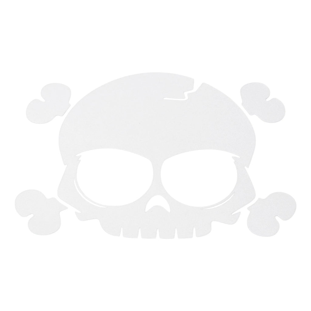 Reflective Bumper Decal for - Silver Skull Design