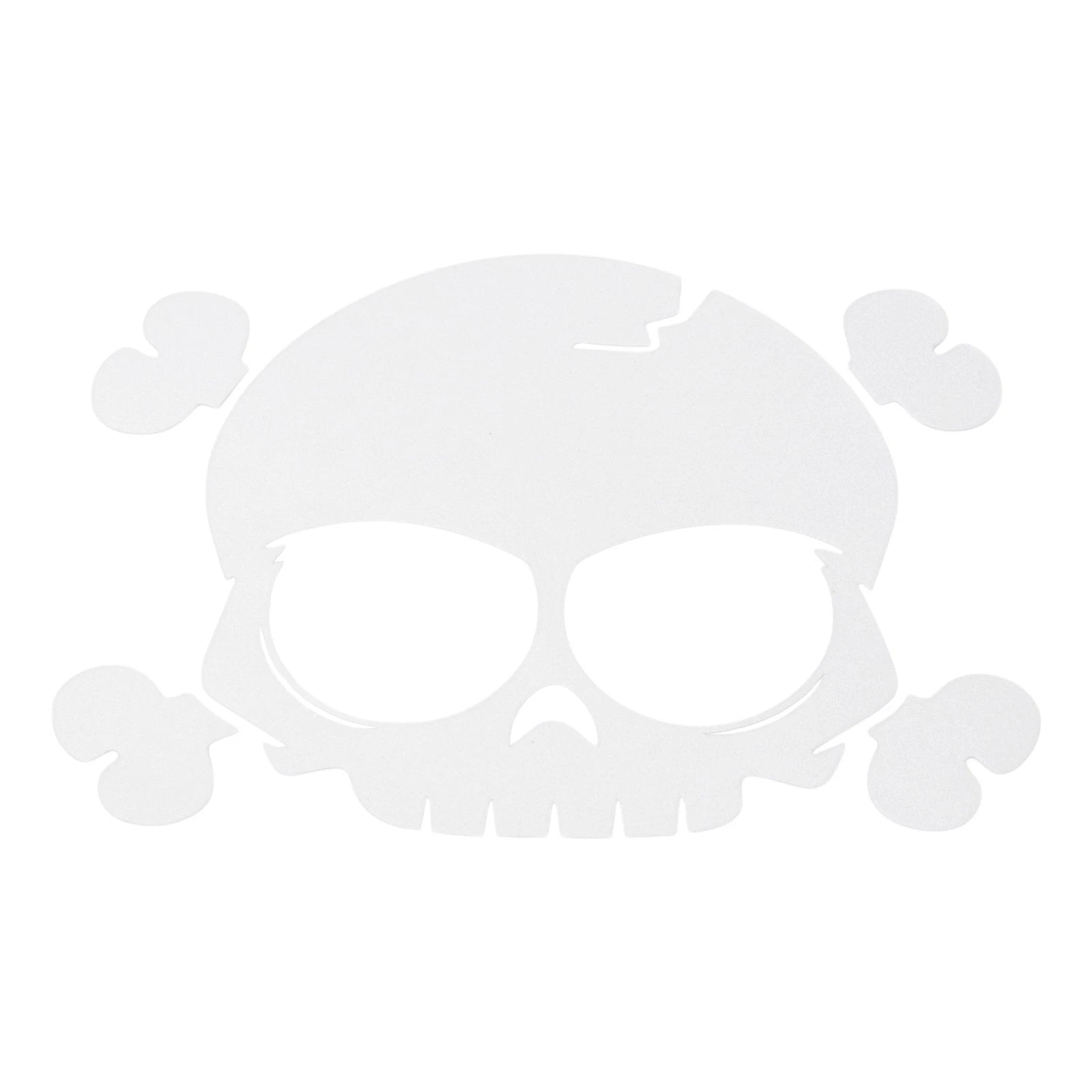 Reflective Bumper Decal for - Silver Skull Design