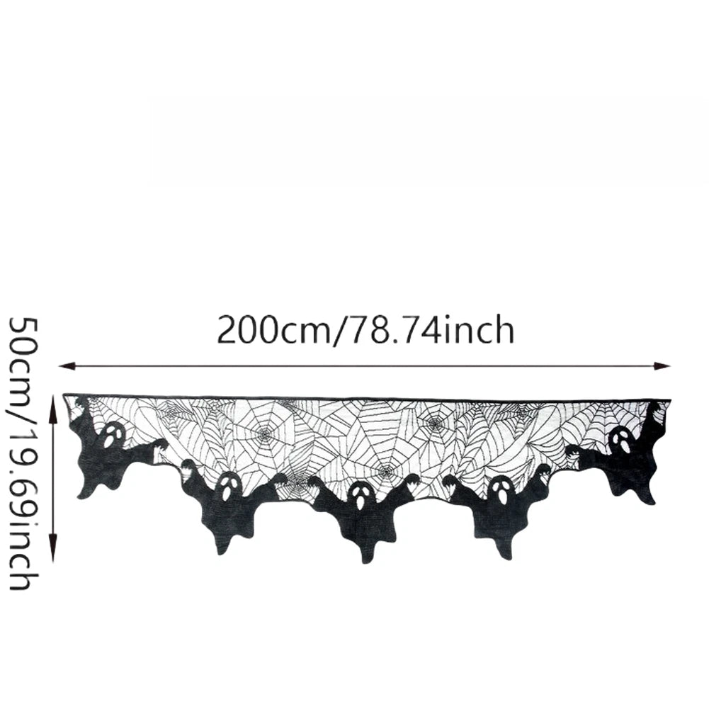 Creepy Backdrop Scarf for Halloween Fireplace Decor (Festive Holiday)