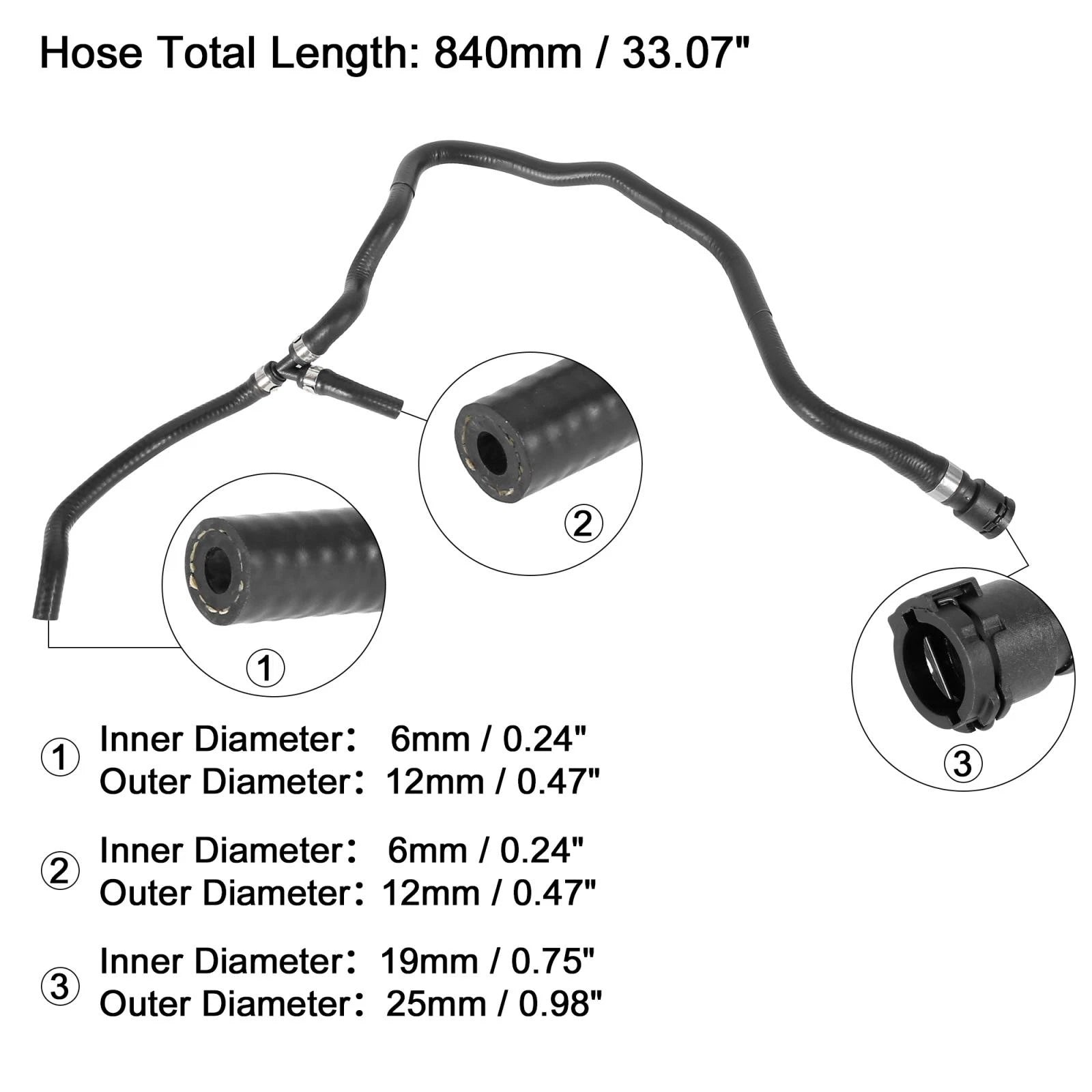 Coolant Water Hose from Expansion Tank Replacement for BMW 750i (2006–2008)