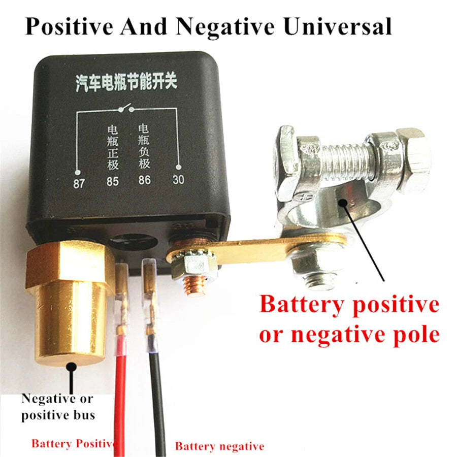 12V Battery Disconnect Relay Remote Control Kill Switch for Universal Use