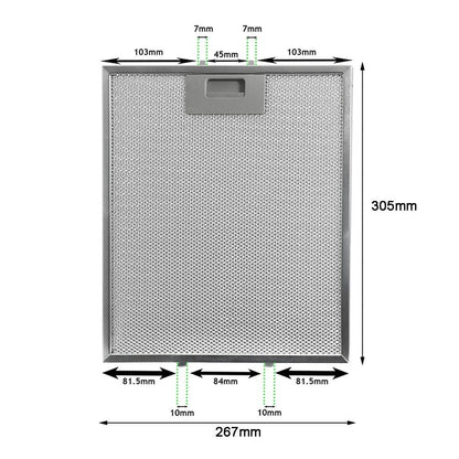Hood Filters for Improved Range Hood Efficiency 305 x 267 x 9mm