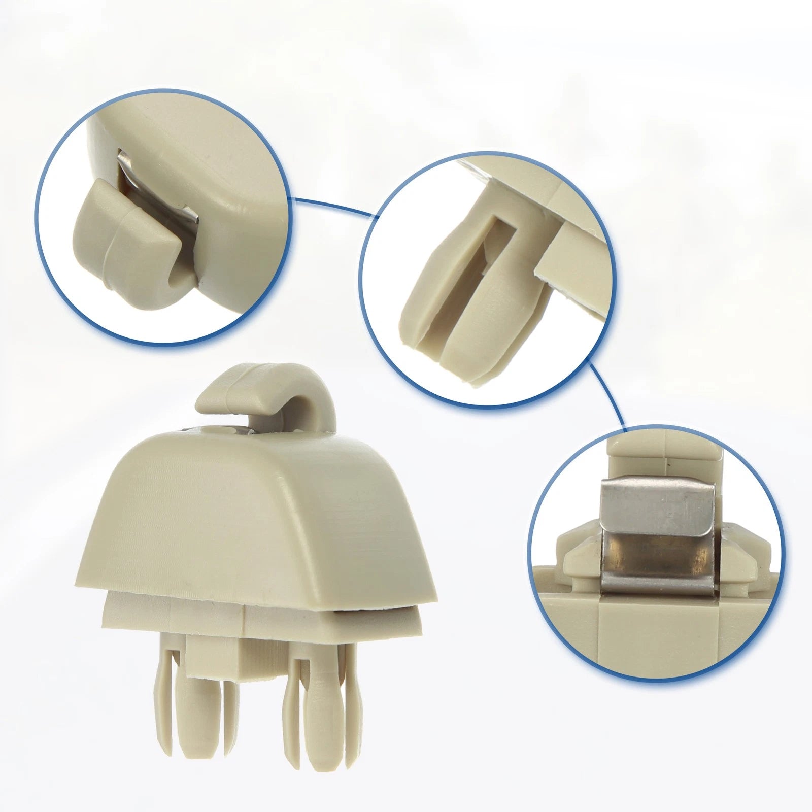 Sun Visor Clip Retainer 4 Pcs for Volkswagen and Audi Beige (2000–2010)