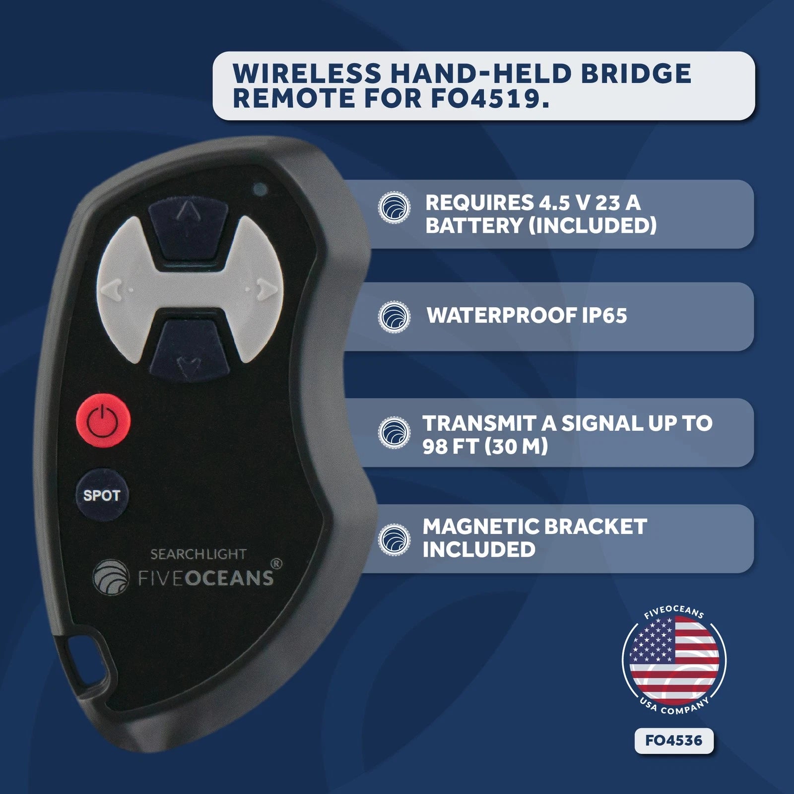 Wireless Hand Held Bridge Remote for Marine Boat Spotlight (FO-4519)