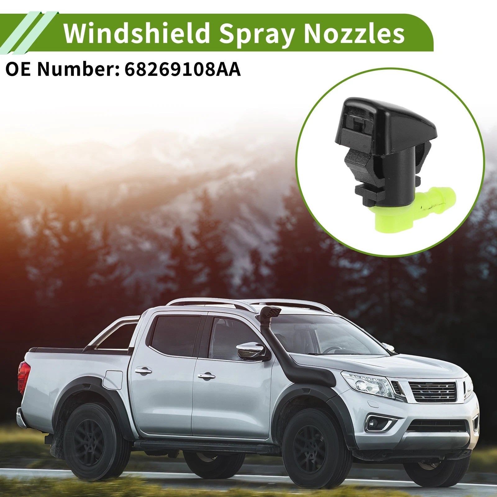 Windshield Washer Nozzle with Hose Connector for Dodge Charger (2011–2023)