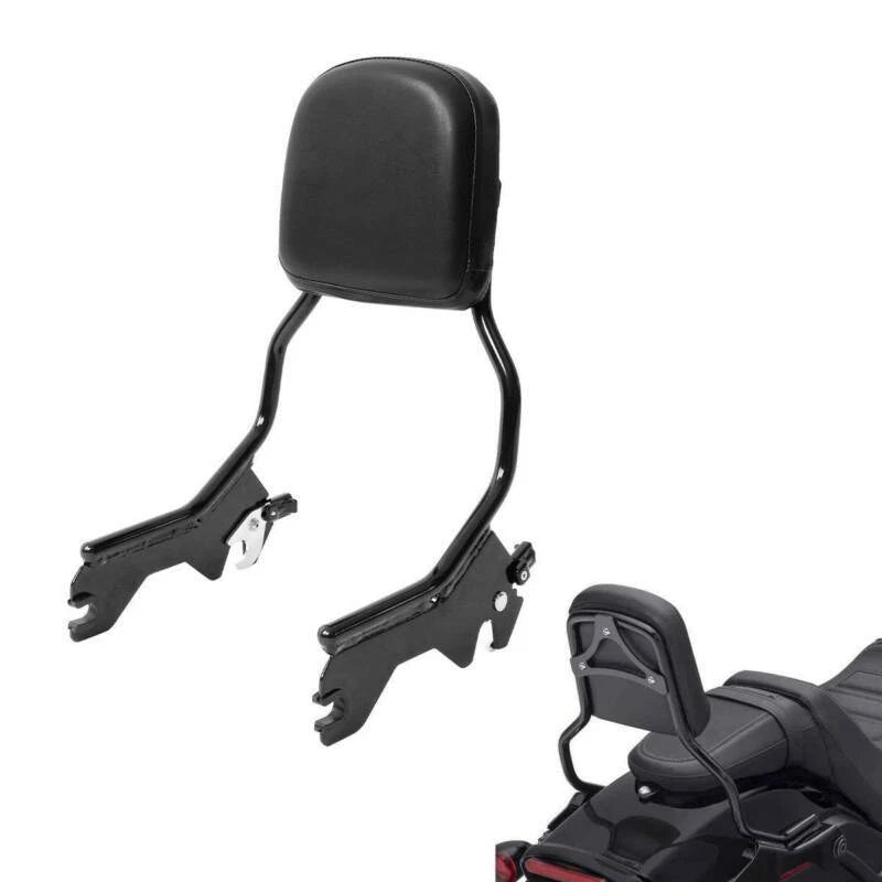 Chrome/Black Sissy Bar Upright Backrest for Harley Softail (2018–2025)