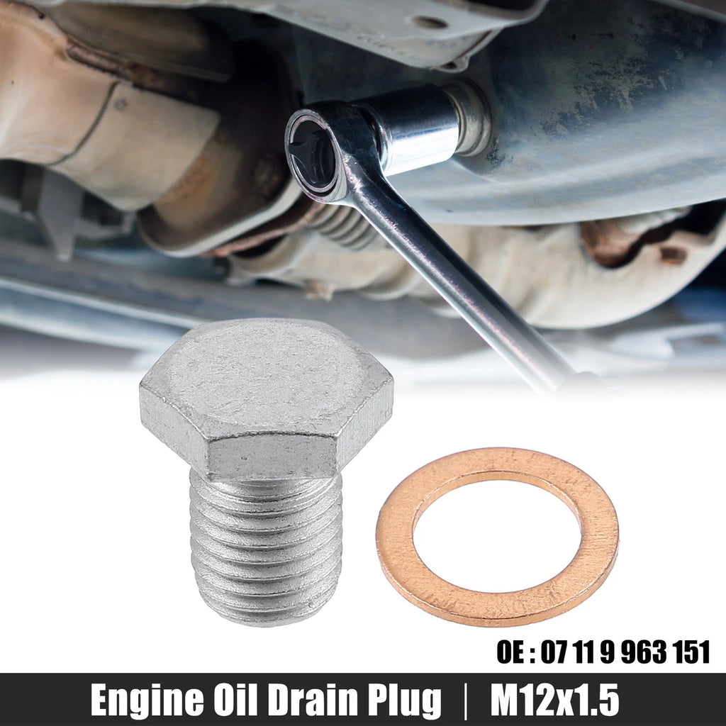Engine Oil Drain Plug M12x1.5 with Gasket Replacement for BMW 545i (2004–2010)