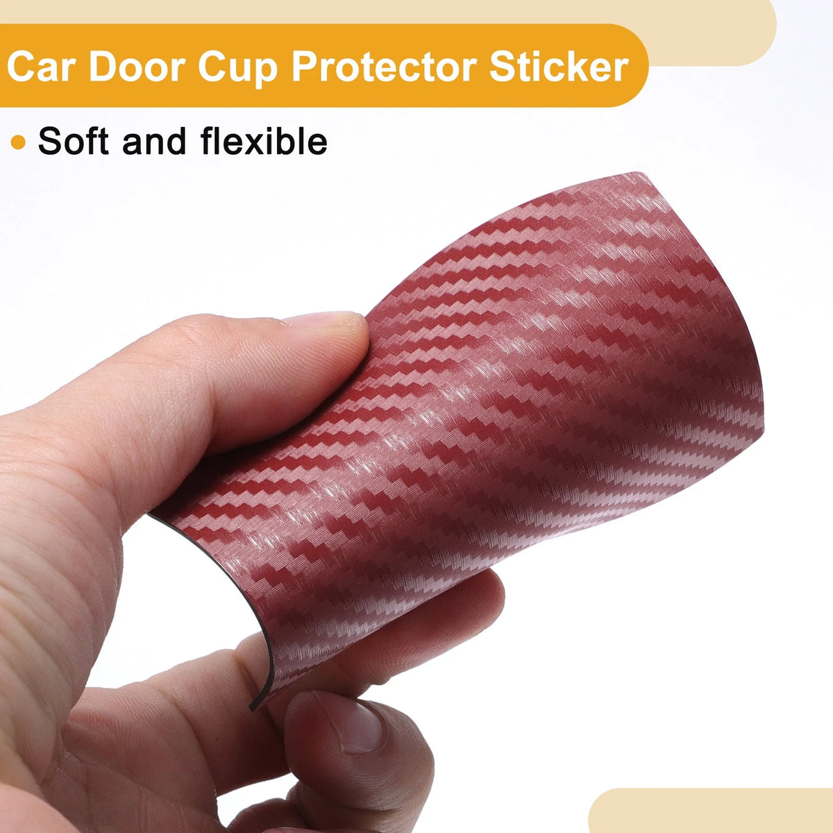 3D Car Door Cup Protector Sticker for Universal Fit (79x89mm) - Red
