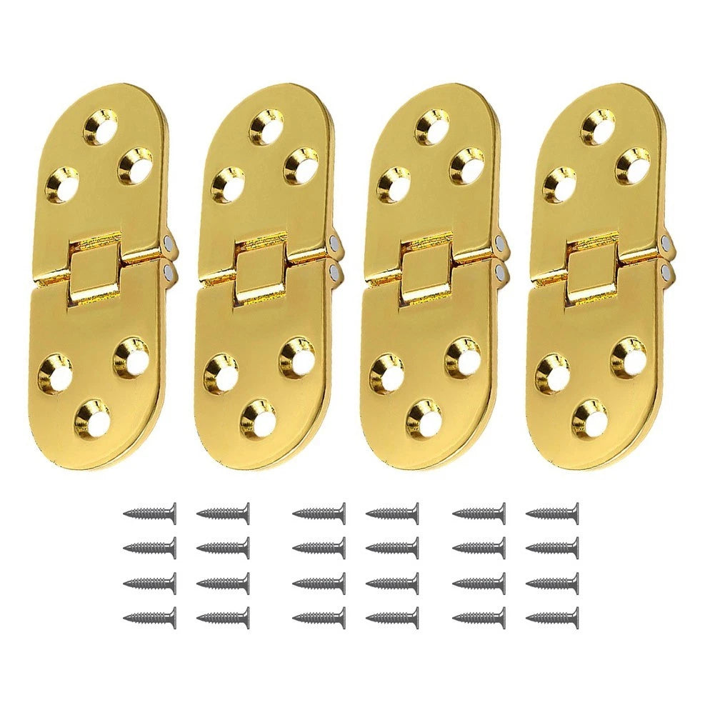 Set of 4 Zinc Alloy Flip Hinges for Marine Use, Rust Resistant