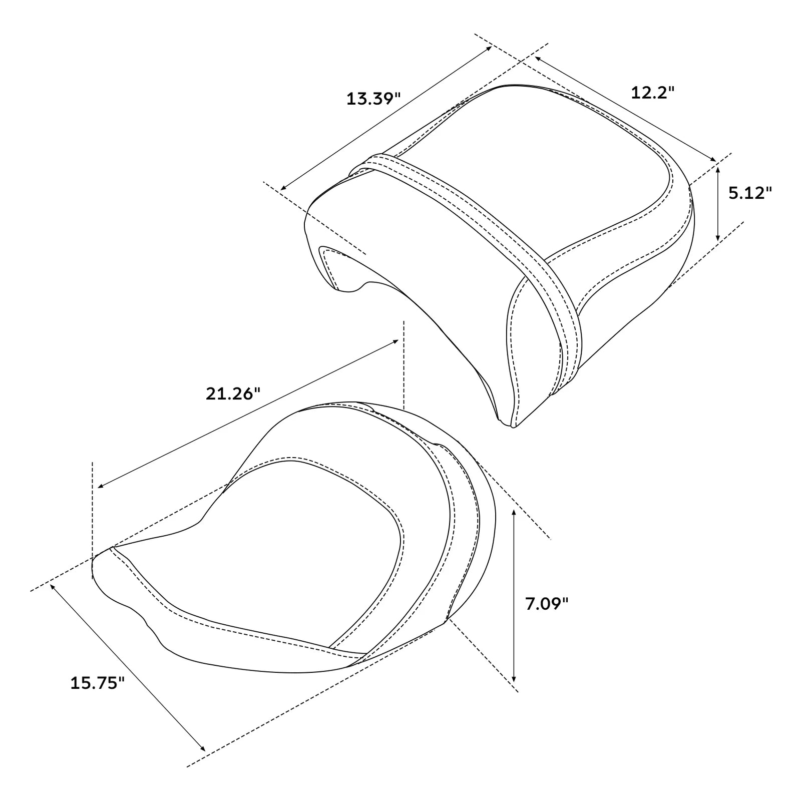 Driver Passenger Seat for Indian Chieftain Roadmaster Springfield (2014–2023)