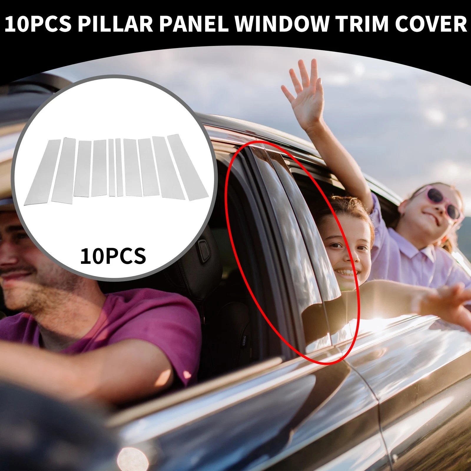 Pillar Window Trim 10 Pcs Chrome Replacement for Mercedes GL-Class (2007–2012)