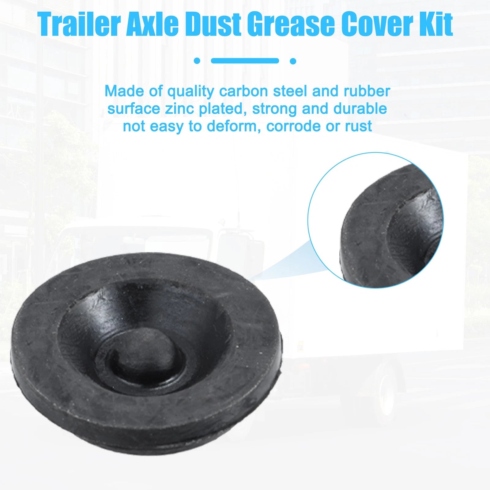 6 Pack Trailer Hub Dust Cap Rubber Plug for Dexter EZ Lube Trailer (2005–2018)