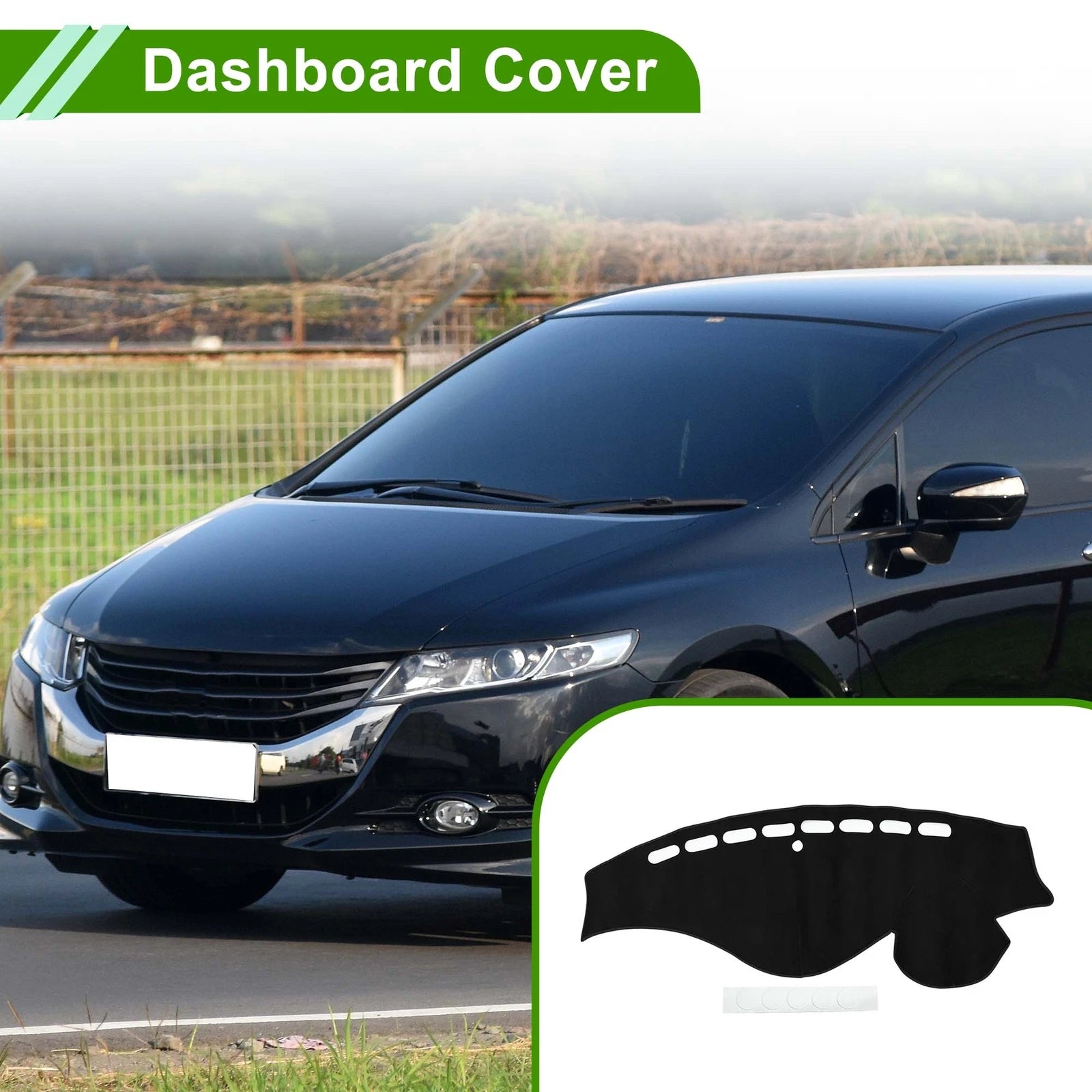 Dashboard Cover Mat for Honda Odyssey (2009–2014) Sun Protector Black