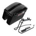 Saddle Bags & Black Conversion Bracket for Harley Softail FLST Fatboy