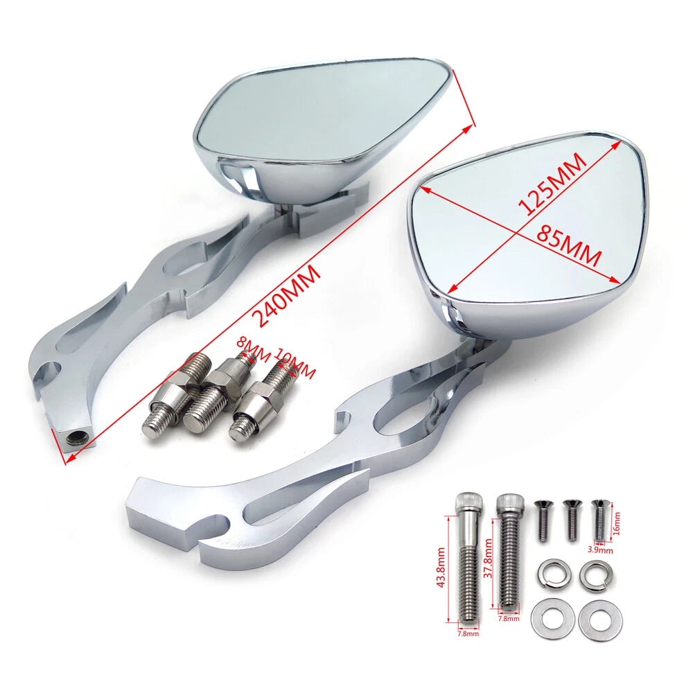 Alloy Running Custom Mirror for Harley Softail FatBoy Chrome