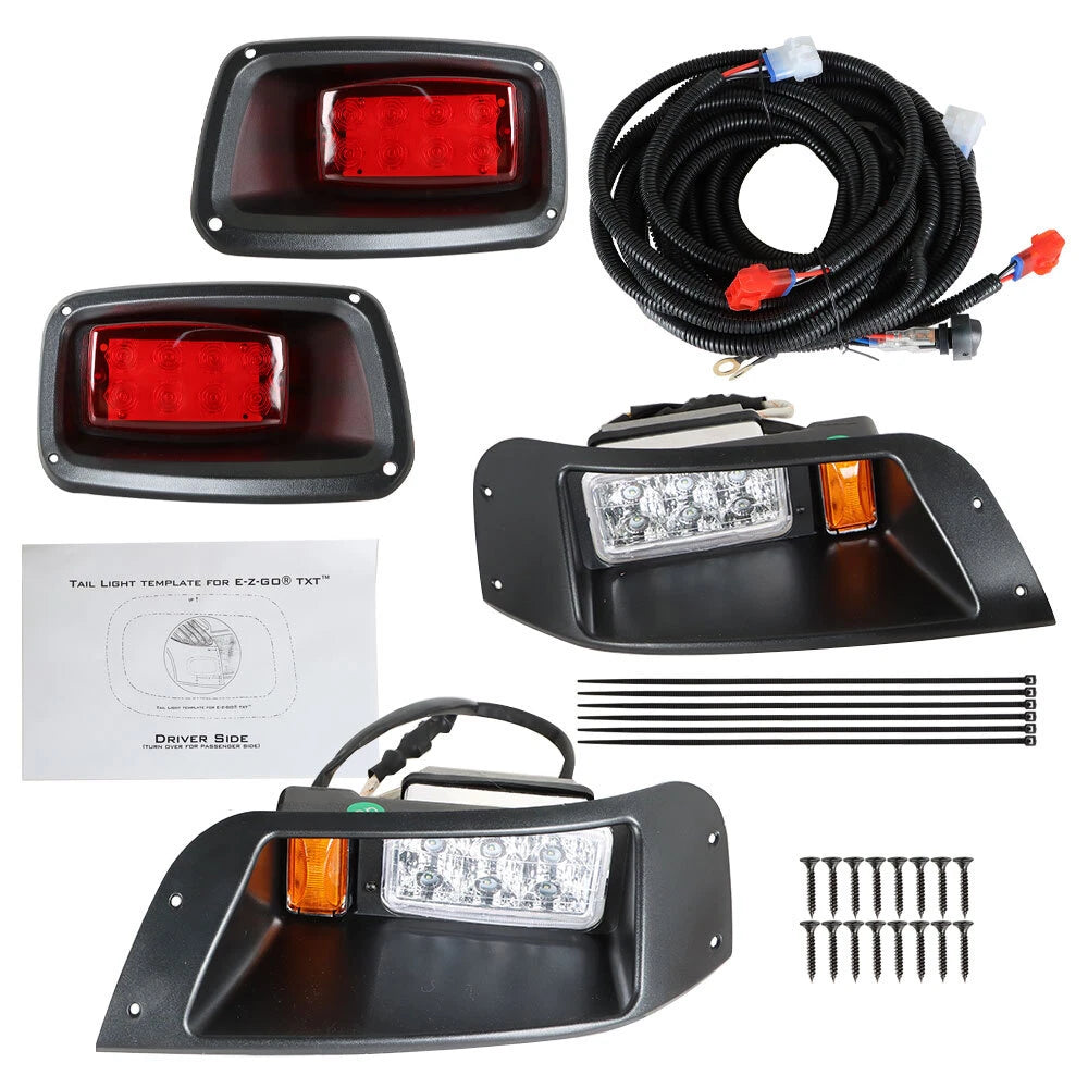 Adjustable Full LED Light Kit for EZGO TXT (1996–2013) - Headlight & Tail Light