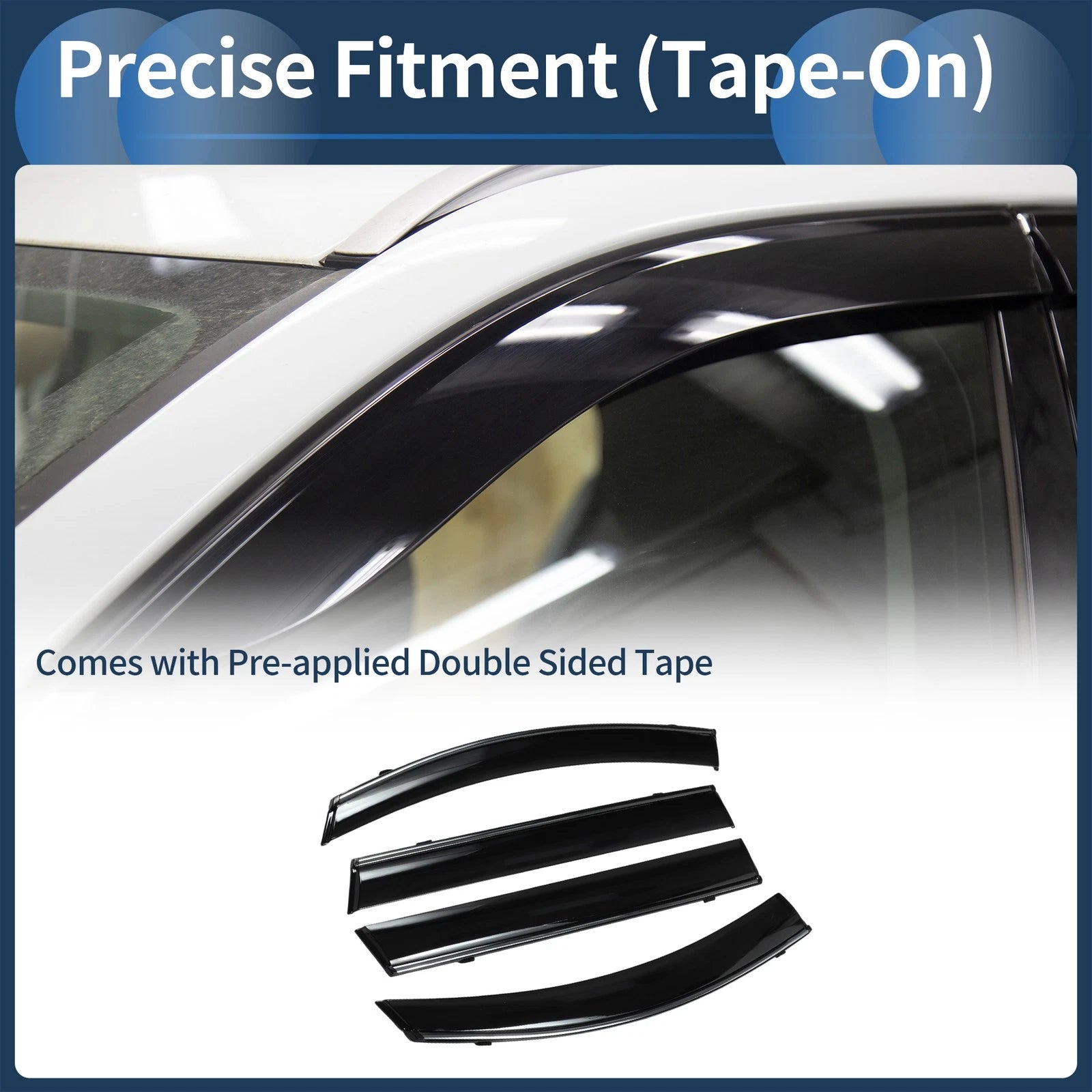 Window Visors Side Deflectors for Hyundai Santa Fe 2019 Black 1 Set
