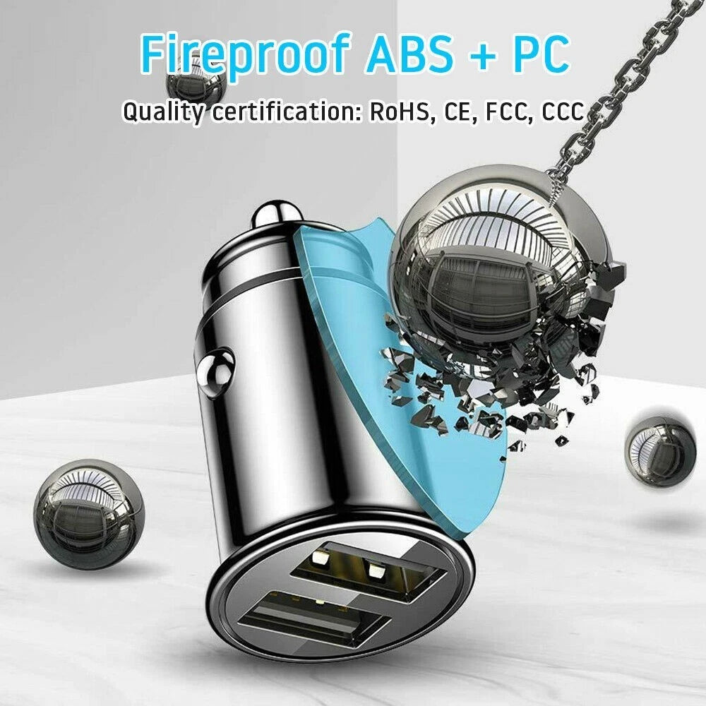 Dual USB Charger for Car with Dual Socket Splitter (Universal)