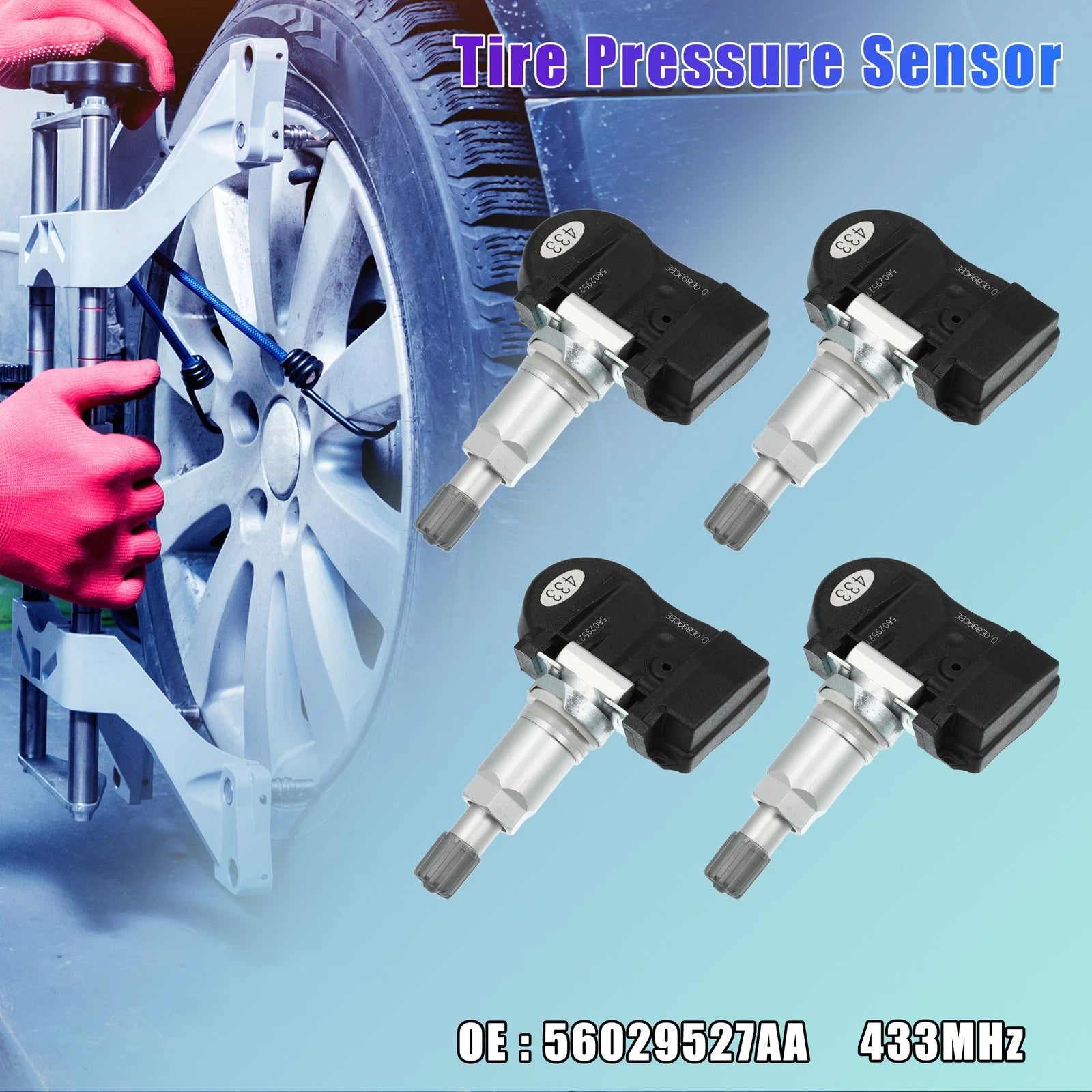 Tire Pressure Sensor Replacement 4pc for Dodge Grand Caravan (2009–2010)