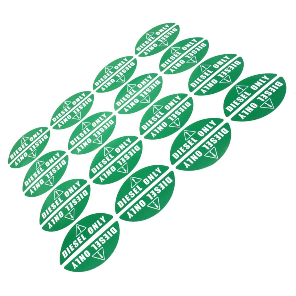Set of 16 Green Diesel Only Stickers Decals 0.82'' X 2.17''