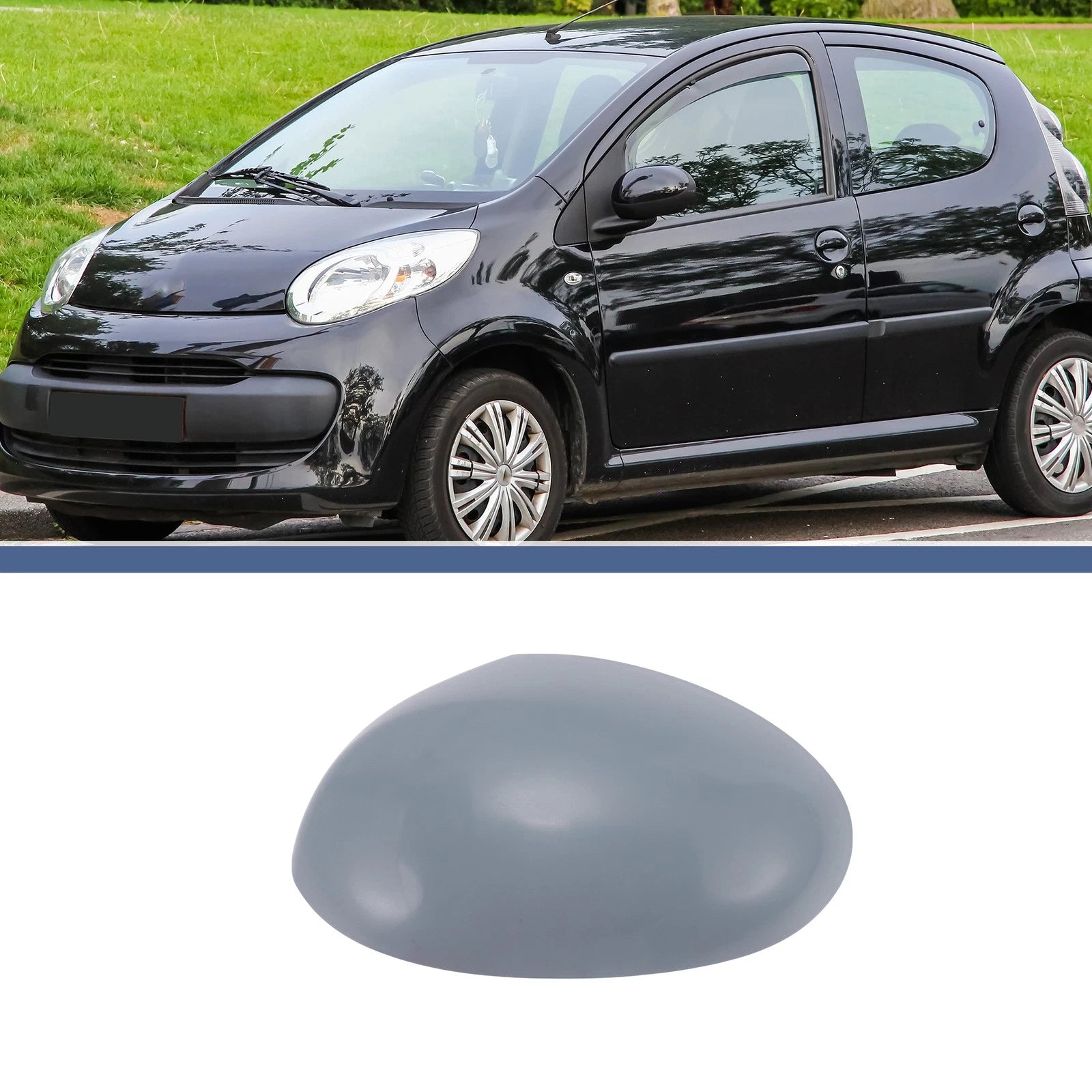 Left Passenger Side Mirror Cover Cap Replacement for Citroën C1 (2005–2014)