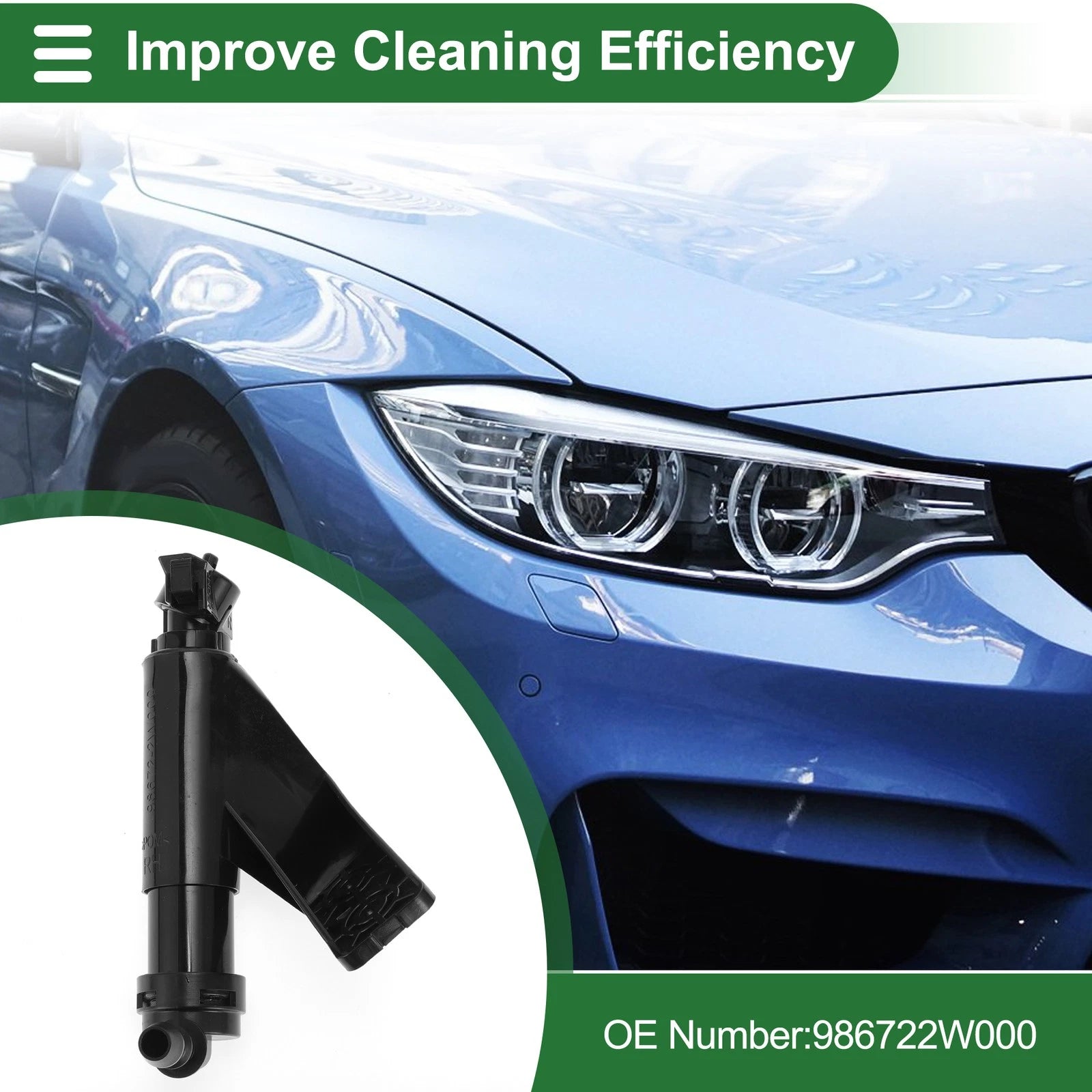 Front Passenger Side Headlight Washer Nozzle Replacement for Hyundai Santa Fe (2019–2024)