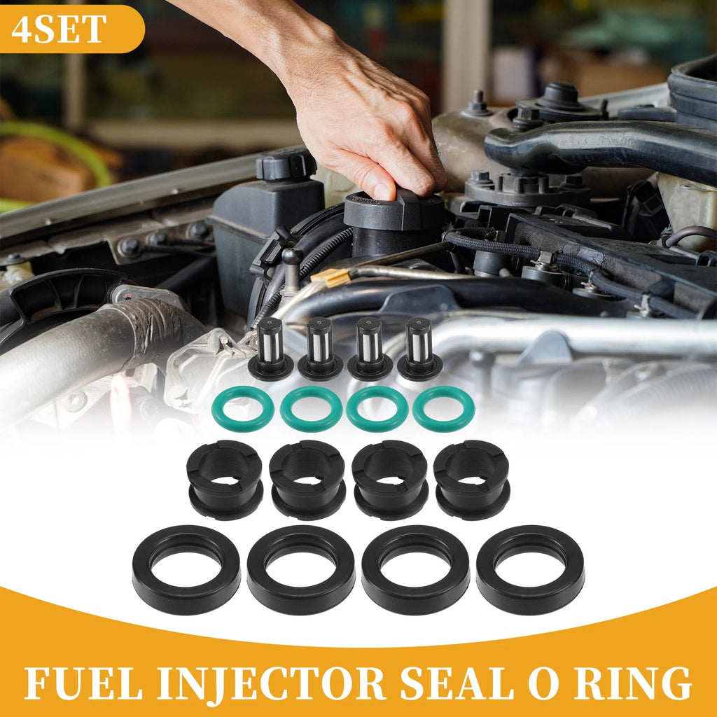 Fuel Injector Seal O Ring Replacement for Honda 1992–1995 NBR Rubber 4 Sets