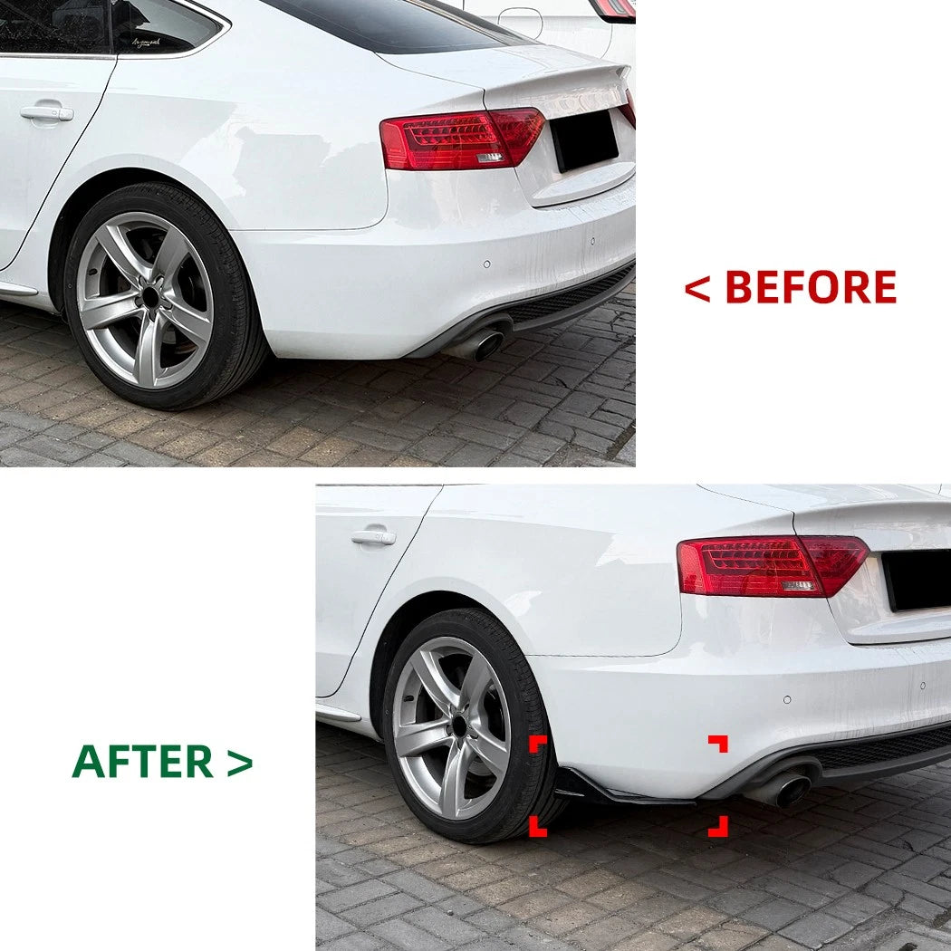 Pair Gloss Black Side Corner Splitters for Audi S5 8T (2013–2016)
