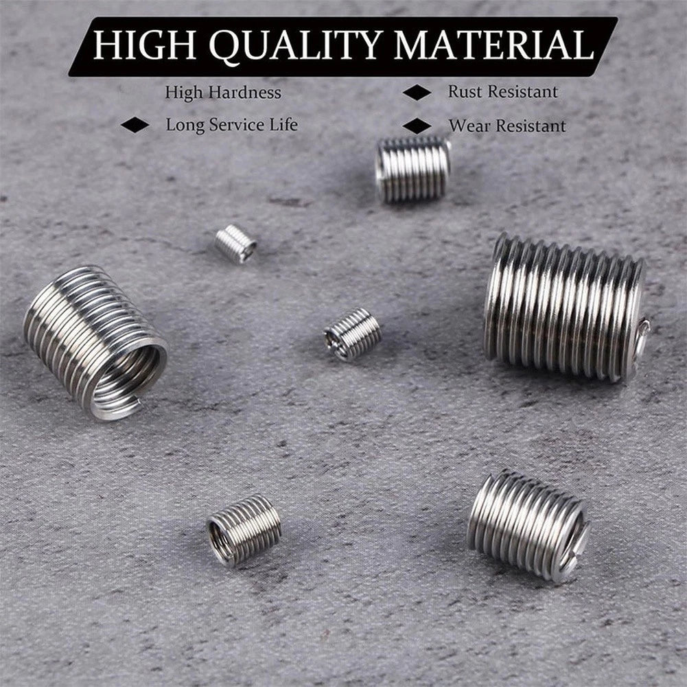 124pc Stainless Steel Thread Repair Kit for Universal Applications