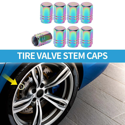 Tire Valve Stem Caps 9x16mm Replacement Set for Car Truck SUV Bike (8 Pack)