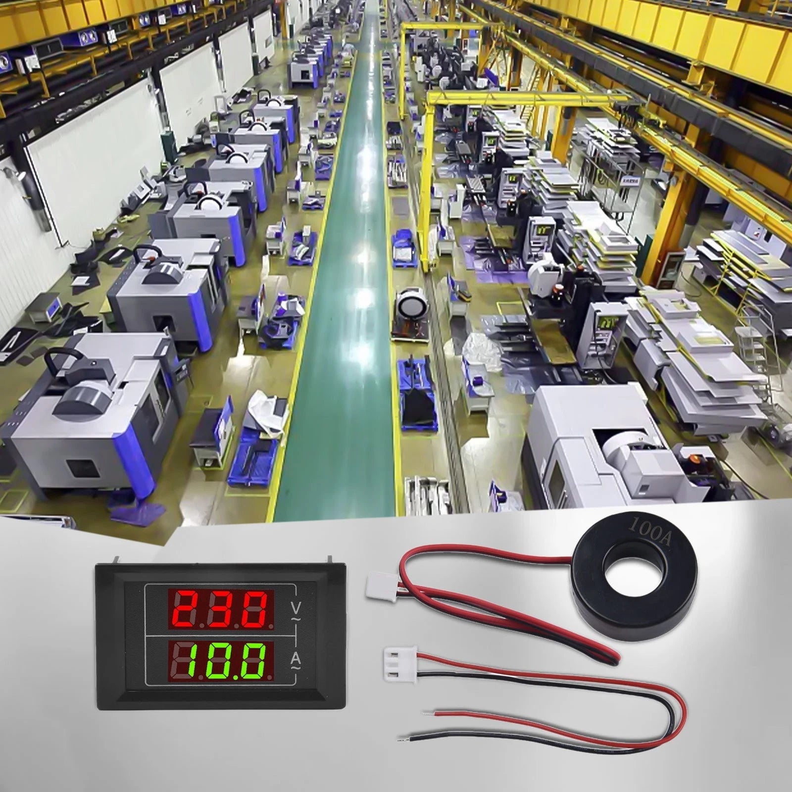 Dual Display Voltmeter Ammeter AC60500V for Power Distribution