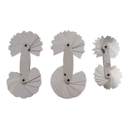 3pcs Stainless Steel Radius Gauge Set for Accurate Concave Measurement