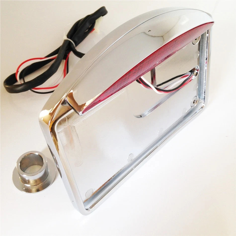Side Mounted License Plate Assembly for Motor (Chrome, LED)