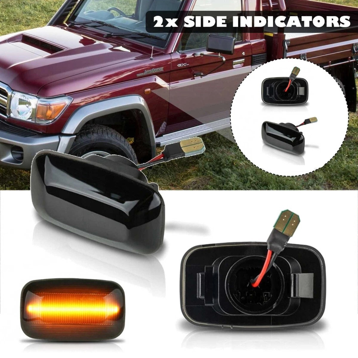 LED Side Marker Turn Signal Lamp for Toyota Land Cruiser 90 100 (1998–2007)