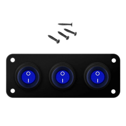 3 Gang Toggle Switch Panel for Car Truck Boat (12V 20A, Waterproof)