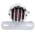 Chrome Grill Side Mount Tail Light License Plate Bracket for Cafe Racer Bobber