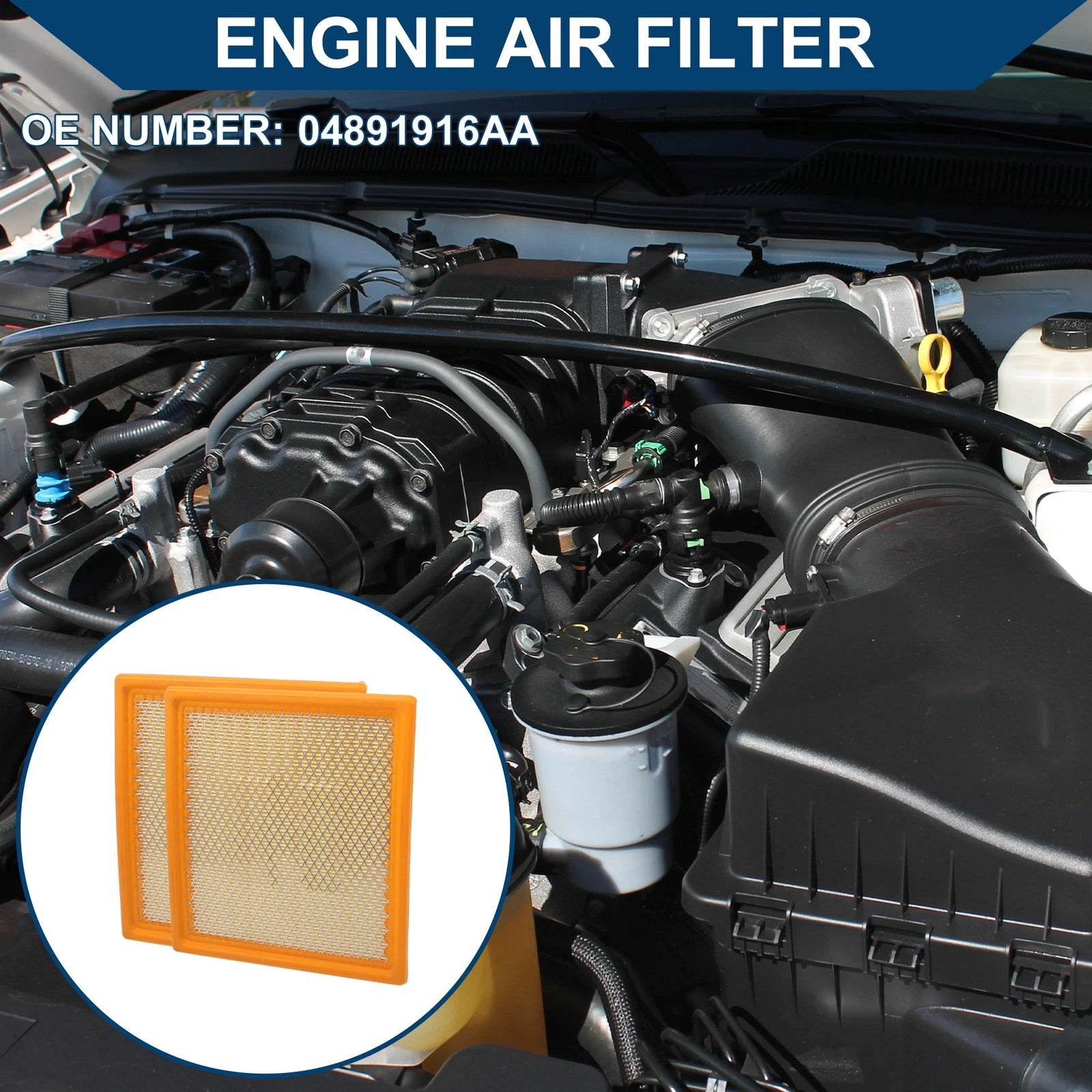 Engine Air Filter Replacement for Dodge Journey 2.4L 3.5L (2009–2020)