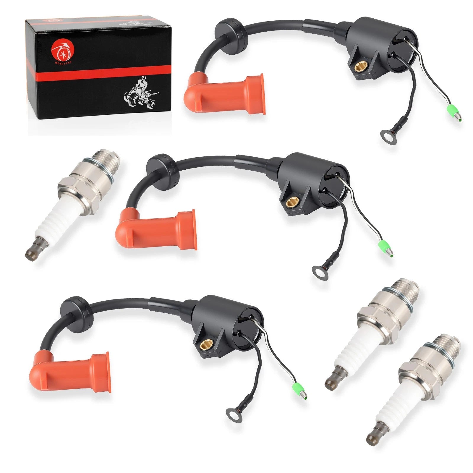 3 Ignition Coils w/ Spark Plug for Yamaha 9.9 15 20 25 30 40 50-250 HP (1990–2023)