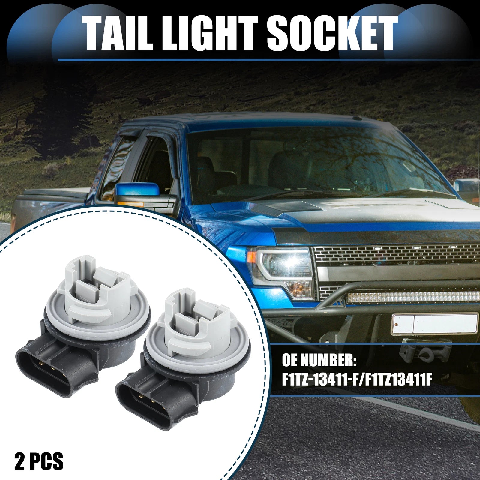 2X Tail Light Socket No.F1TZ-13411 for Ford Mustang Focus