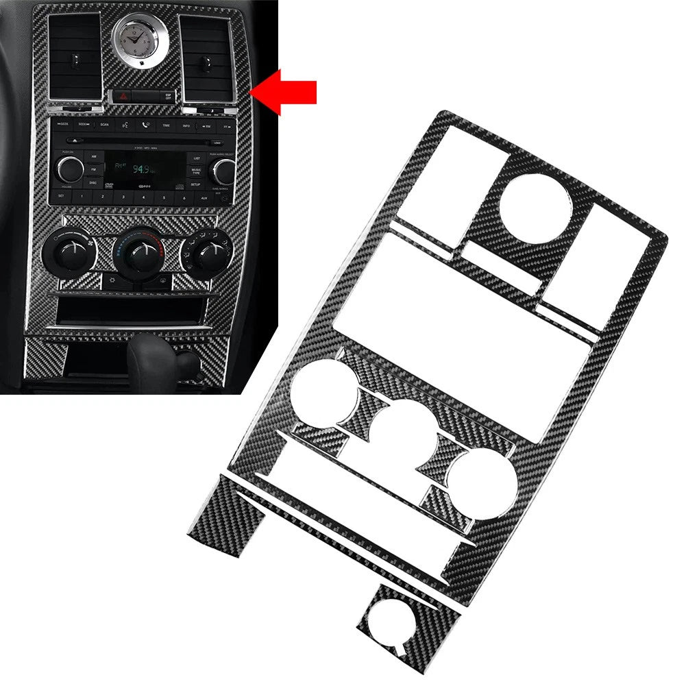 Center Console Climate Control CD Panel Cover Trim For Chrysler 300 2008-10 BLK