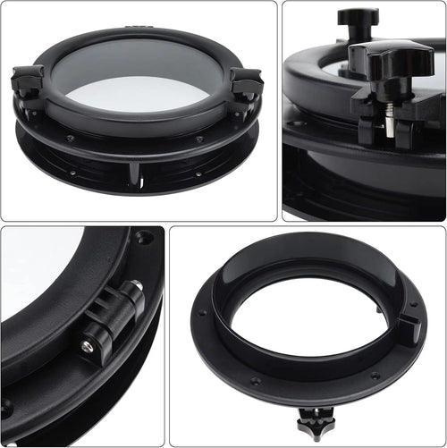 10" Round Opening Portlight Porthole Window for Boats (ABS Plastic, Tempered Glass)