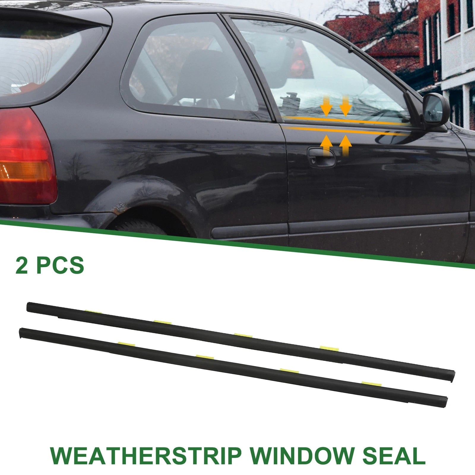 Window Weatherstrip Seal Rear Left Right Replacement for Honda Civic (2006–2011)