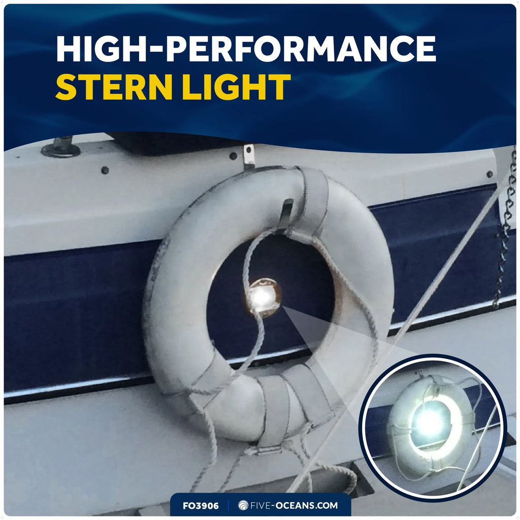 LED Boat Navigation Lights Set of 2, 3" Transom Mount