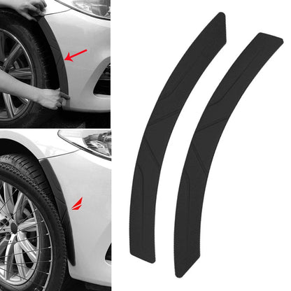 2 Pack Black Car Fender Flare Wheel Eyebrow Protection Bumper Guard Strips Trim