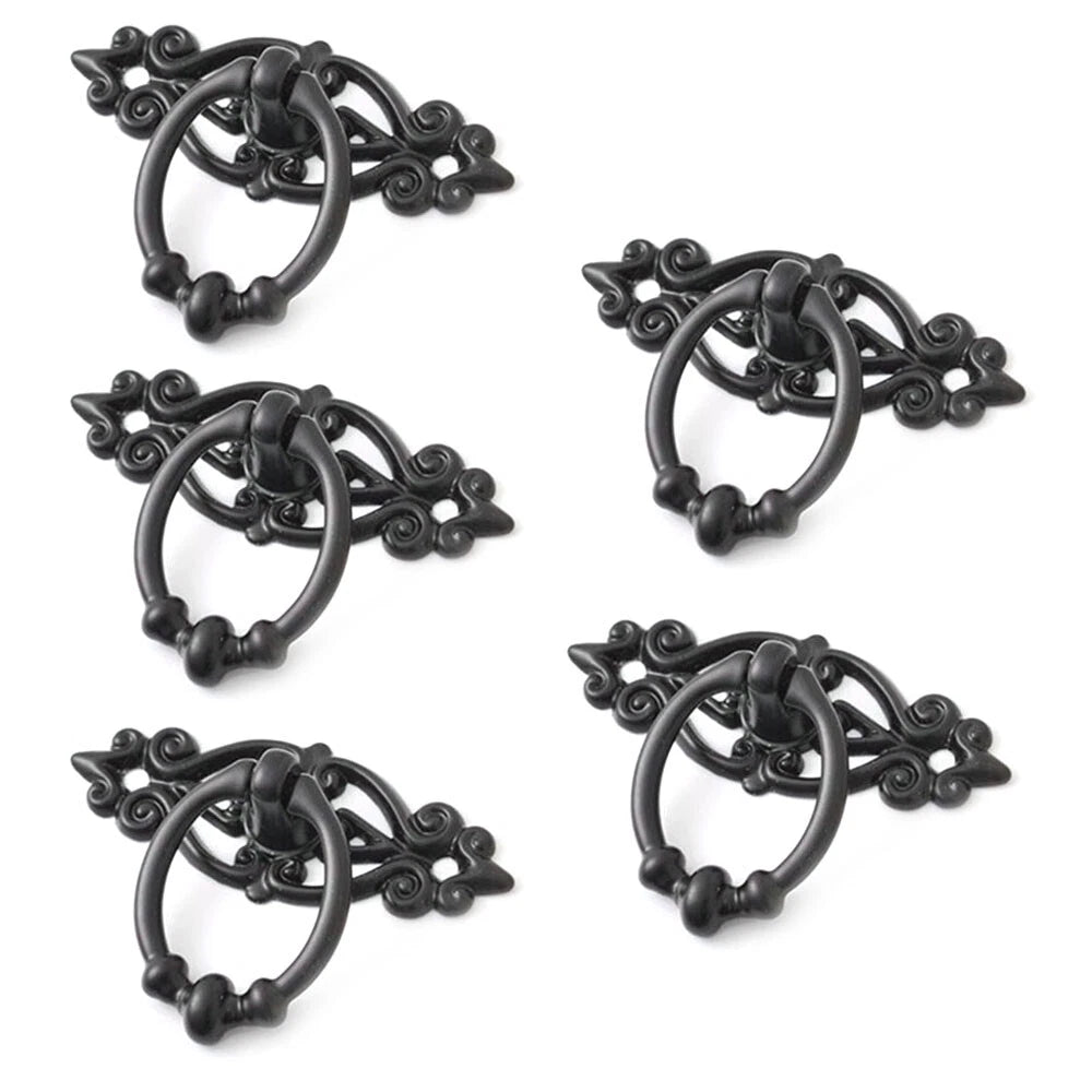 5X Vintage Black Cabinet Pulls for Door Drawer Hardware