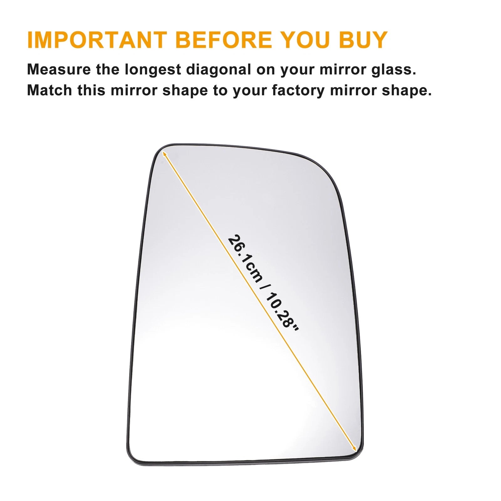 Right Upper Mirror Glass with Heated Back for Mercedes Sprinter (2006–2011)